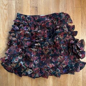Anthropologie Geisha Designs Paras and Shalini Black Motif Skirt
